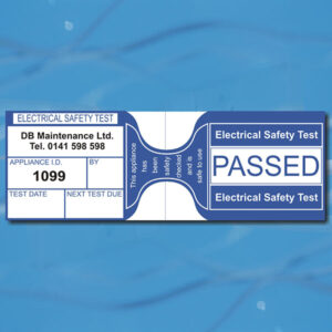 Cable Wrap PAT Labels - Blue Personalised (500)